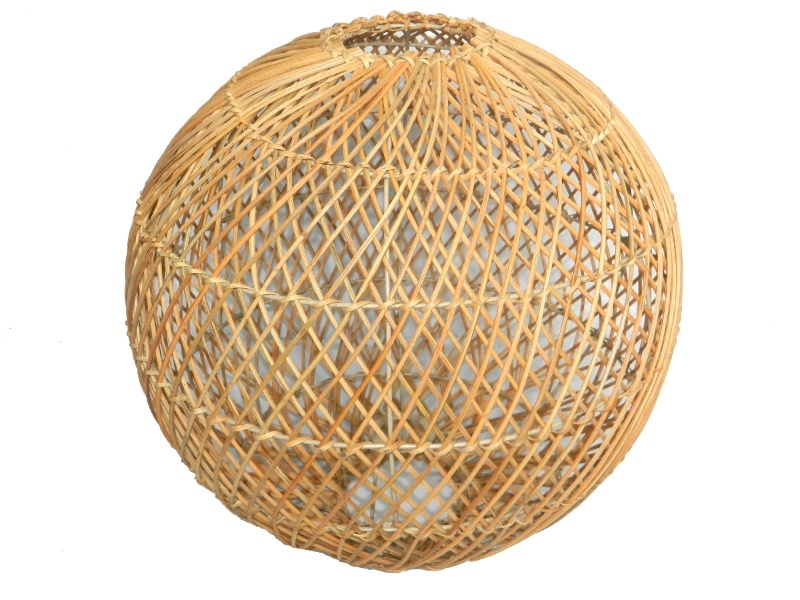 Curated Spherical Rattan Lampshade for Coastal Boho Decor